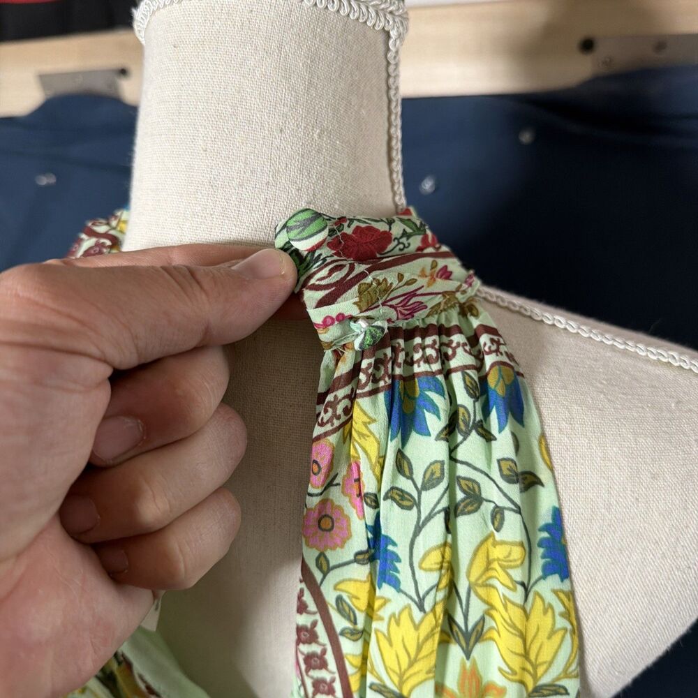 Anthropologie The Somerset Maxi Dress Halter Edition Green Floral Sz Small - Picture 6 of 6